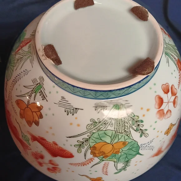 VTG Andrea By Sadek Chinese Porcelain Fish Themed Punch